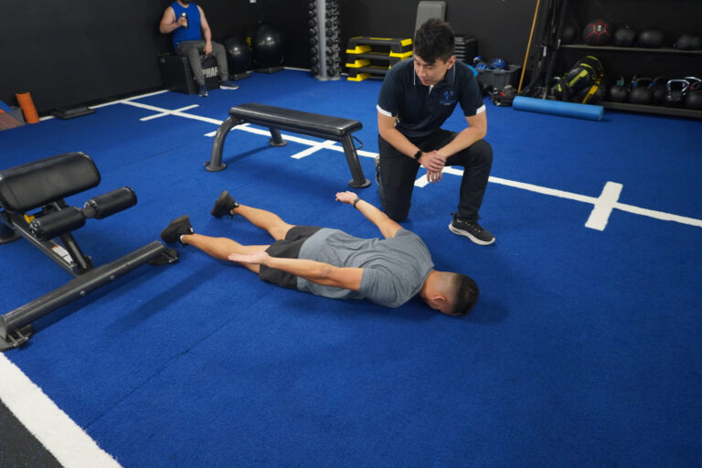 Client during initial exercise physiology appointment in Minchinbury